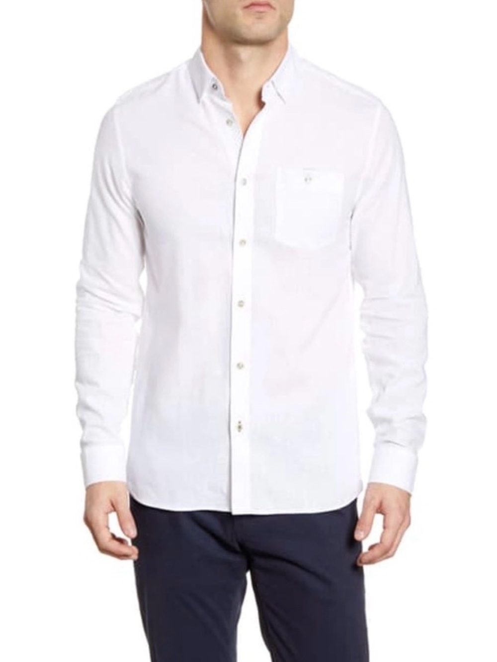Ted Baker white linen blend button up shirt